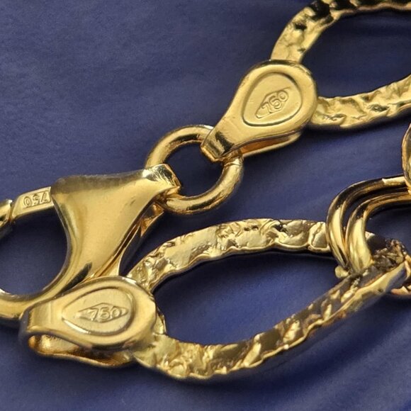 Chunky lightweight 18k gold bracelet - Picture 7 of 16